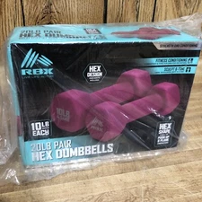 RBX Neoprene Hand Weight Dumbbell Set - 10lb Each New