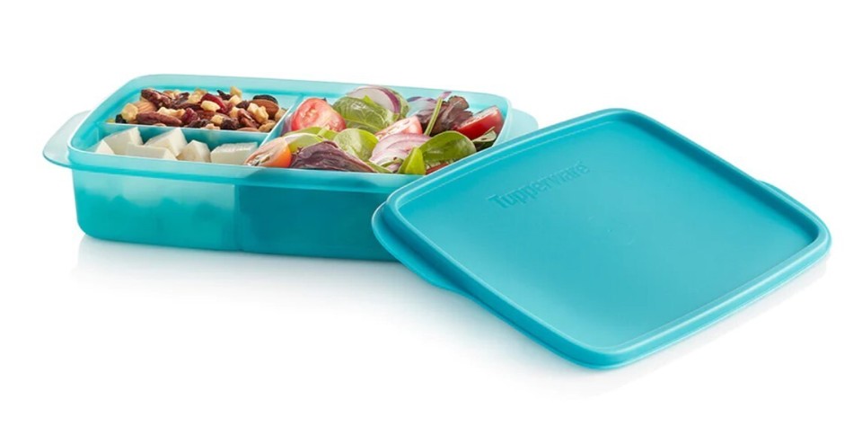 TUPPERWARE ECO+ LUNCH-IT Container with (3 Divided Meal Areas) Holds 4 ...