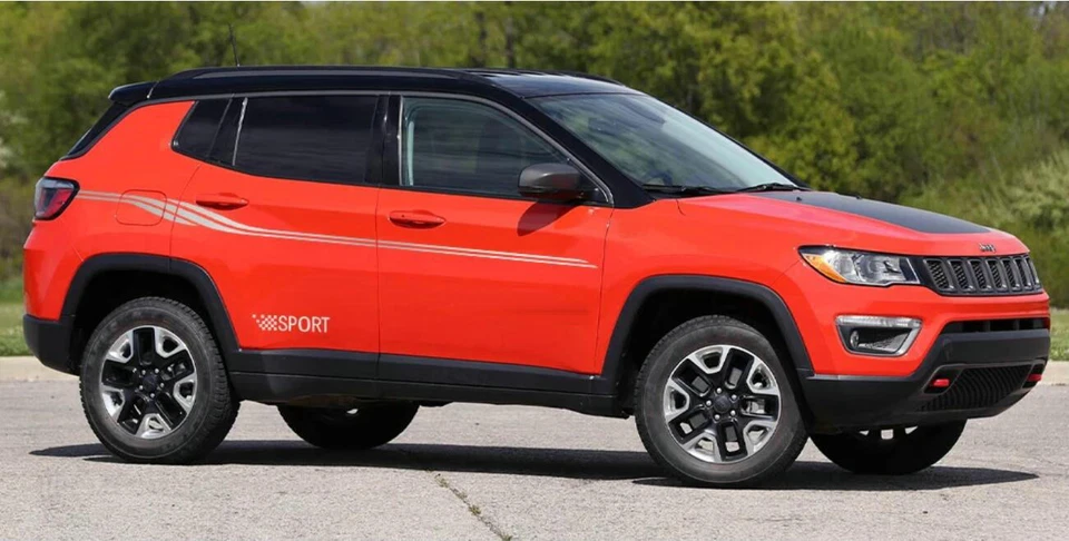 2 PCS Car Waist Line Sticker For Jeep Compass 2007-2023 Sport Stripe Vinyl Decal - Image 4 of 4