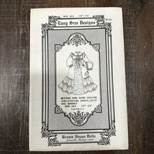 Brown House Dolls Pattern BHD 464 DRESS slip bonnet 18" 19" Doll CUT christening
