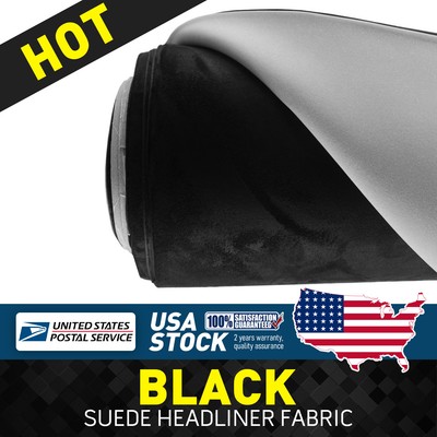 Automotive Headliner Material Upholstery Fabric for 79''x60'' Black 1/8'' Foam Back