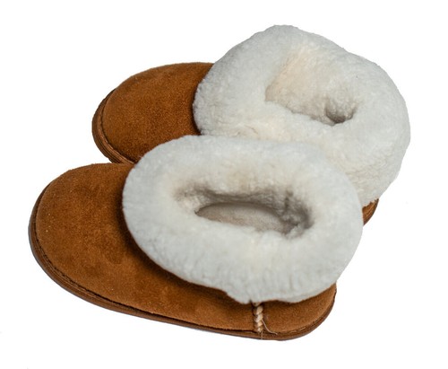 Handmade Toddlers' Girl Boy Wool Sheepskin Sleepers House Booties for Kids - Picture 9 of 9