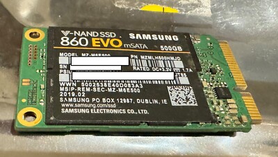 Samsung 860 Evo mSATA 500GB SSD Solid State Drive MZ-M6E500BW MZ-M6E500