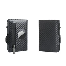 AirTag Wallet Genuine Leather Credit Card Money Holder Air Tag Case Airtag Cover