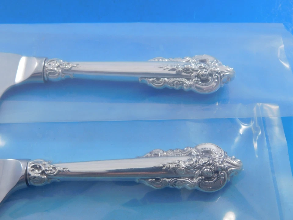 Juego de 2 piezas personalizado Grande Baroque de Wallace para servir queso de plata esterlina Foto 4 de 4