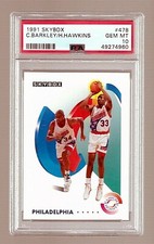 1991 SKYBOX BASKETBALL CARD 478 HOF CHARLES BARKLEY & HAWKINS PSA 10 LOW POP NBA
