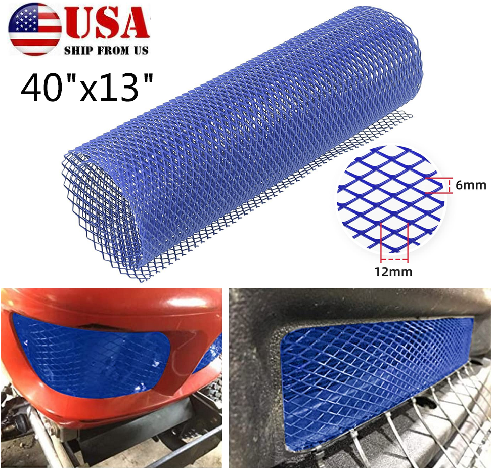 Blue Car Grille Mesh Body Grille Insert Bumper Universal Front Grill