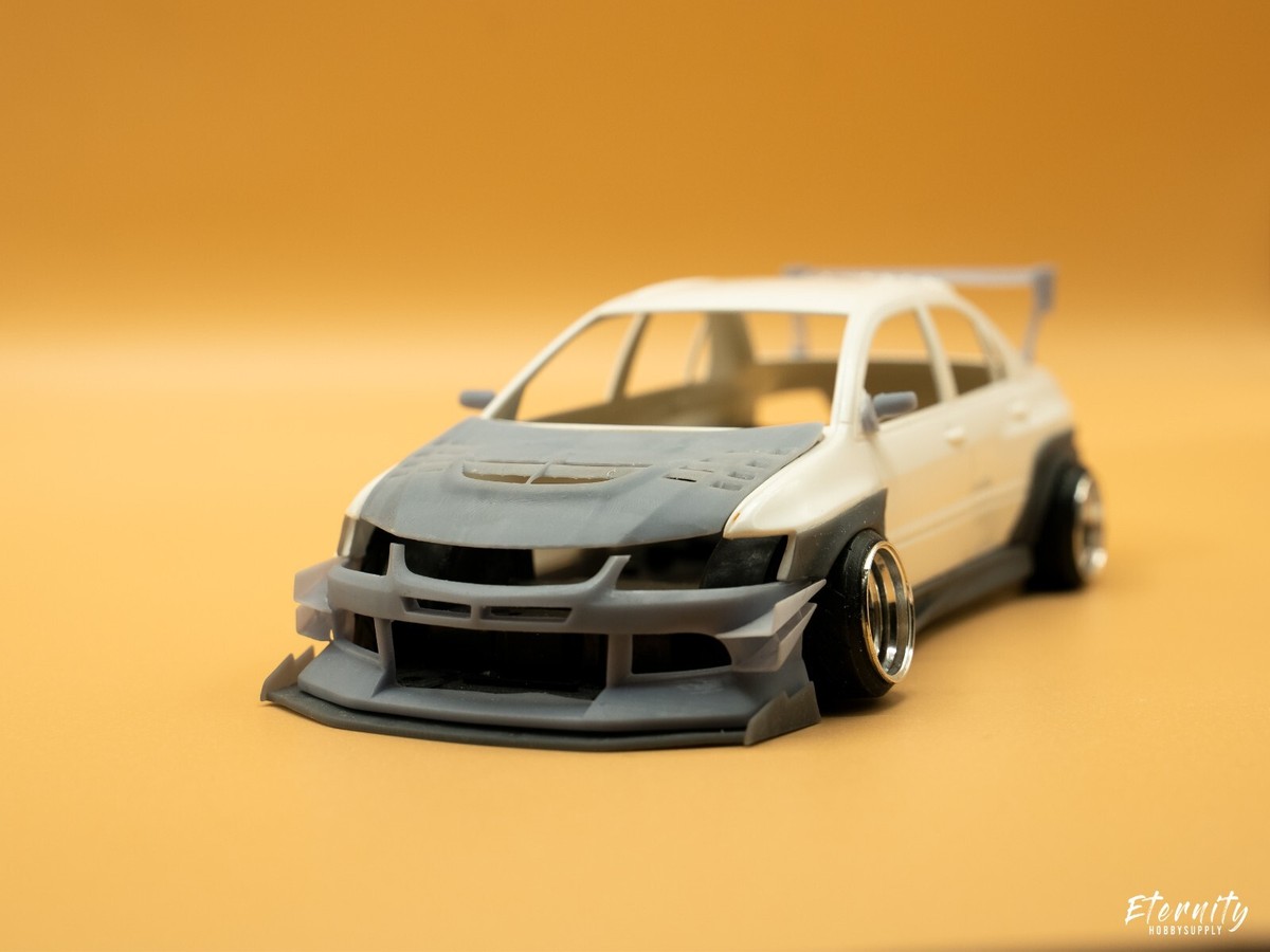 バンダイ ART DESSEI 1/1000 スケール 1/24 Fujimi Mitsubishi Lancer Evolution Voltex Widebody kit