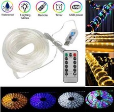 100/200/300 LED USB Lights w/ Remote Fairy Lights String Rope Party Decor Xmas