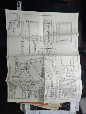 Mason & Sullivan Osterville Mass. 1968 1972 Paper Plans C-110 CM1100 Jewelry Box