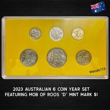 Australian 2023 6 Coin Uncirculated Year Set Featuring D Mint Mark Mob Of Roos Australian 2023 6 Coin Uncirculated Year Set Featuring D Mint Mark Mob Of Roos