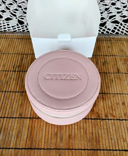 Citizen Pink Leather Hat Box For Ladies Watch With Outer Carton - Picture 2 of 10