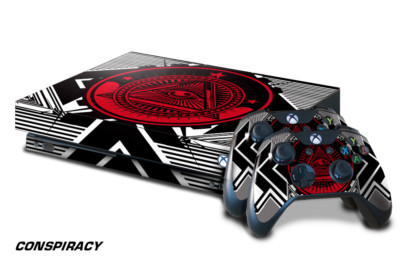 Xbox One X Console Skin with 2 Controller Decals CONSPIRACY sticker decal wrap