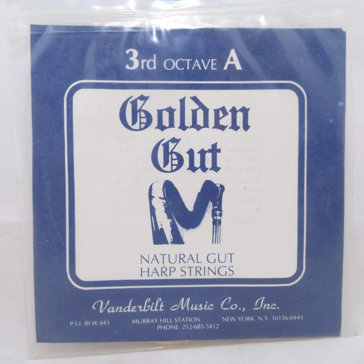 3rd Octave A Pedal Harp Single Length String Natural Gut
