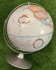 Vintage Replogle 12 Inch World Classic Globe w/ Raised Relief Made in USA