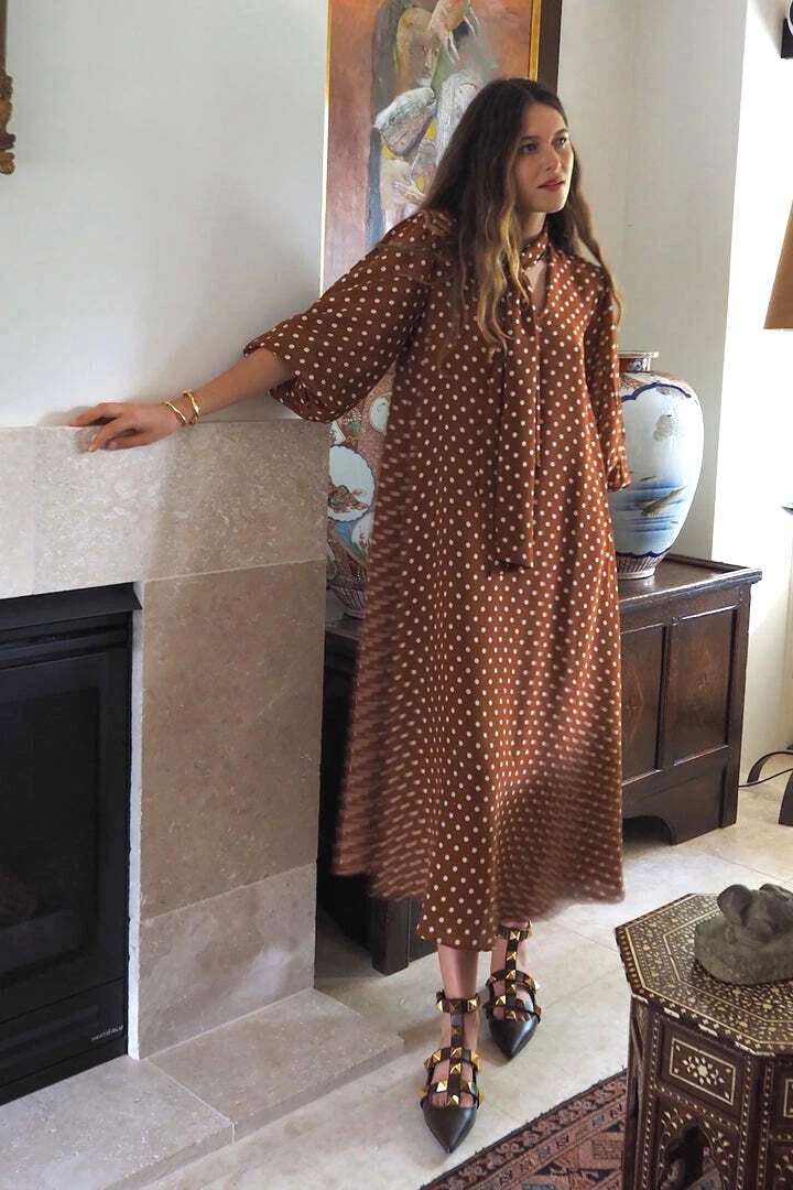 Copper top silk dress