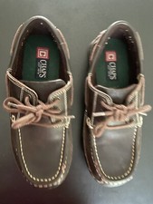 Boys Leather Chaps Brown Dress Shoes Size 4