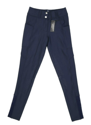 Free Ride Equestrian Lux Breech Knee Patch Horse Riding Navy Blue Womens XS
