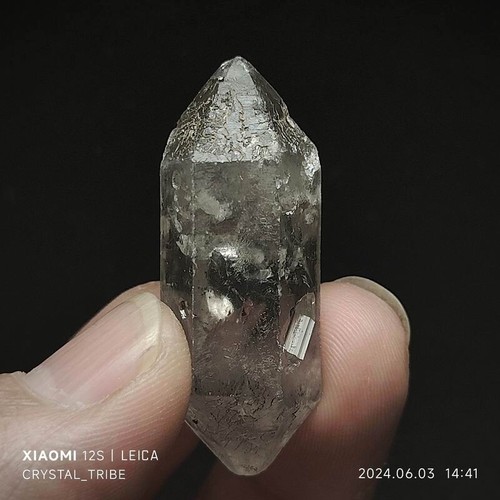 15g Natural Clear Skeletal Crystal Quartz Double Terminating Healing 4666 - Picture 3 of 19