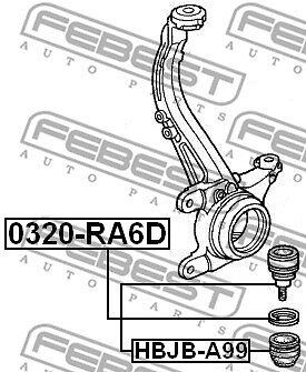 FEBEST 1620-463LF Giunto di supporto / guida per MERCEDES-BENZ