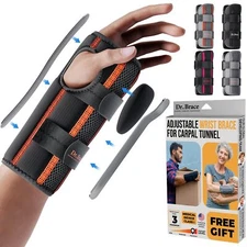 wrist brace for carpal tunnel Large/X-Large Right Hand Black-Orange
