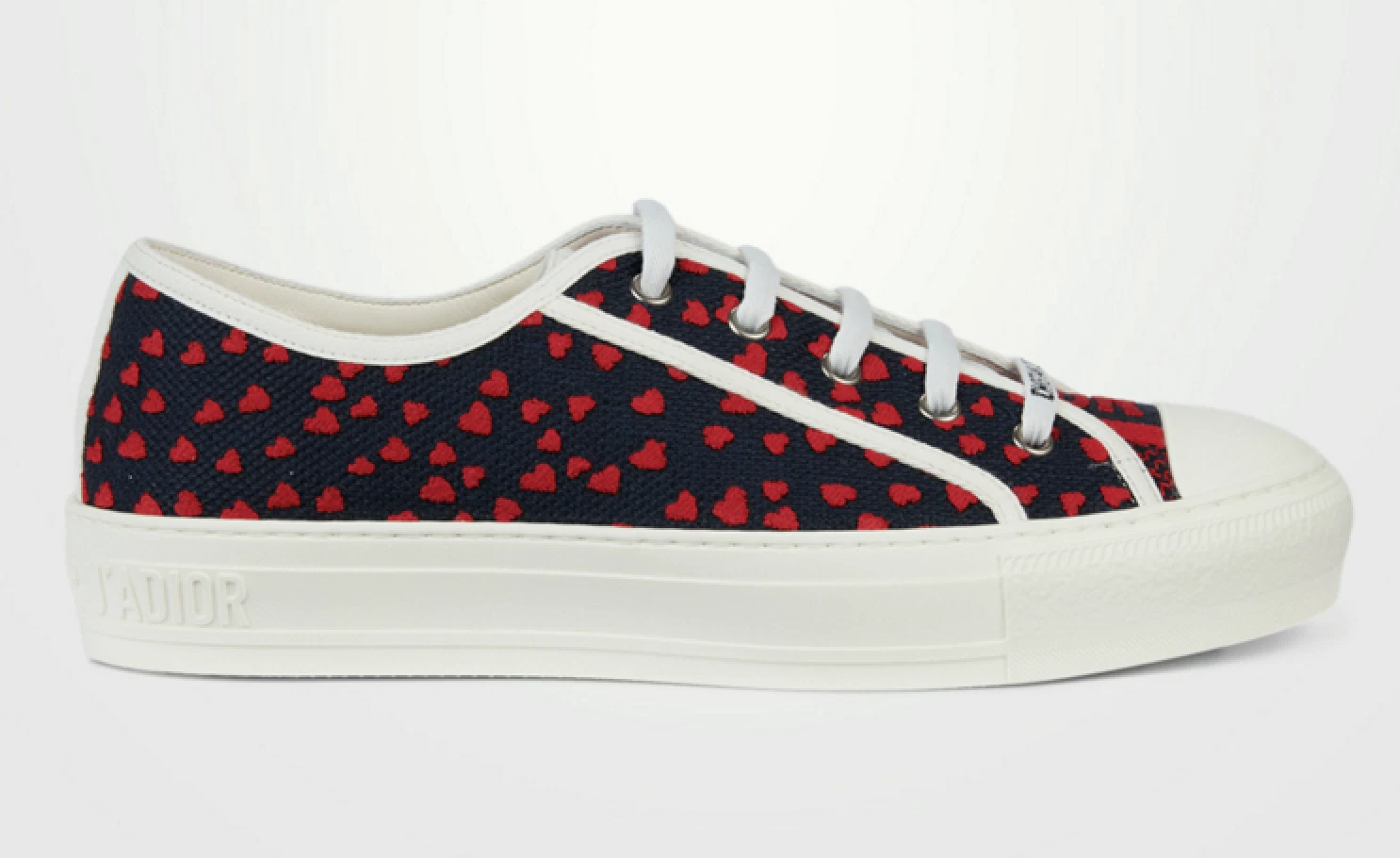 Baskets d'entraînement à lacets plates basses Dior Walk'N'Dior bleu rouge blanc cœur 41,5