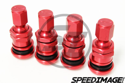 4X AUTHENTIC RAYS WHEELS VOLK RACING TE37 CE28N ZE40 RED VALVE STEM SET