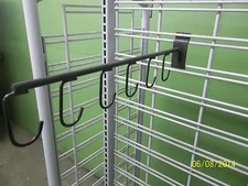 17" HOOKS, SLATWALL/SLOTWALL, GRIDWALL FACEOUT, USED, WITH 6 HOOKS, HEAVY DUTY