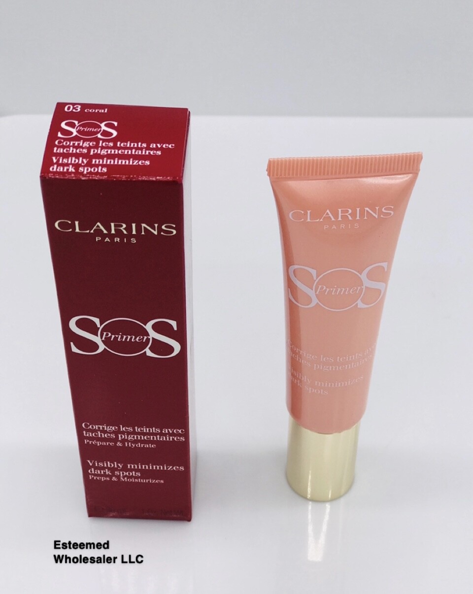 CLARINS SOS primer visiblemente minimiza manchas oscuras 1oz-Coral 03 |