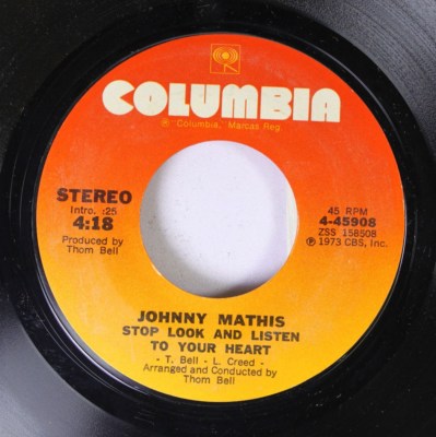 Pop 45 Johnny Mathis - Stop Look And Listen / I'M Coming Home On Columbia
