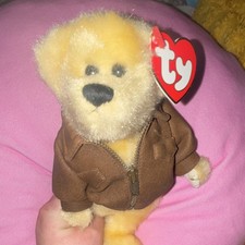 Ty Attic Treasures Baron Plush Bear Brown Zip-Up Jacket 1997 Retired