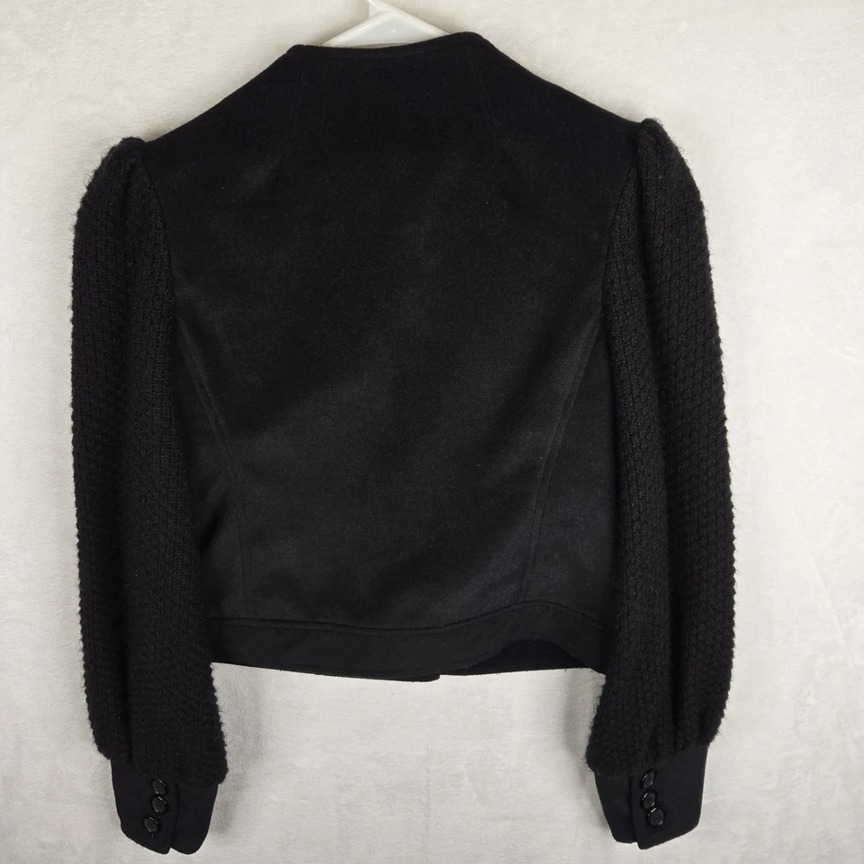 Chaqueta Alice Temperley For Target para mujer negra mezcla de lana manga globo talla M Foto 4 de 4