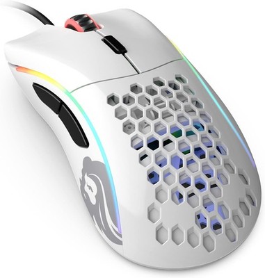 Glorious Model D Minus Wired Honeycomb RGB Gaming Mouse Glossy White