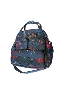 NWOT Lug Mini Puddle Jumper Backpack Navy Blue Fireworks Double Handle Lug Mini Puddle Jumper Navy Blue Fireworks Crossbody Double  main image 3