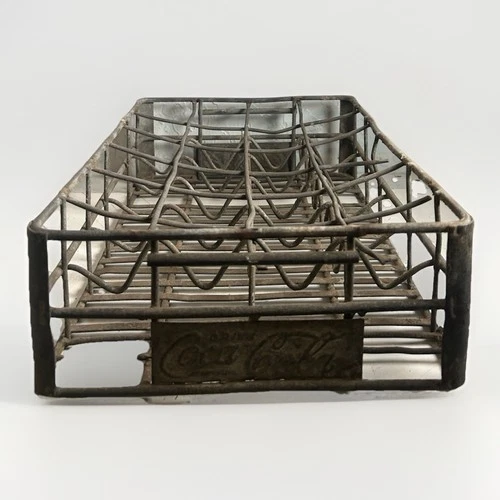 Vintage 1950s Coca Cola Metal Wire Crate Rack Holds 24 Bottles