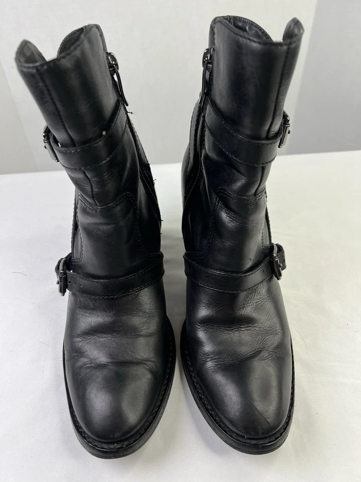 Via Spiga ботильоны женщин 7,5 M черный кожаный пряжки ботильоны Италии - Изображение 3 из 4