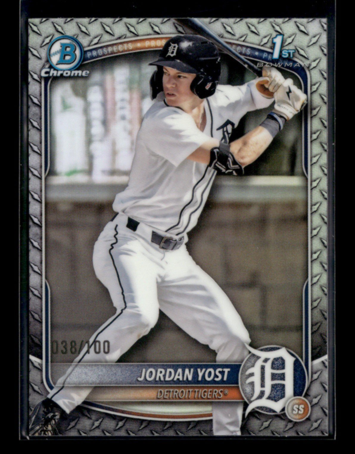 Jordan Yost 2025 Bowman Draft 1st Chrome Steel Metal Refractor 038/100 [zjA98