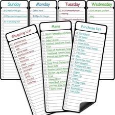 7-Piece Magnetic Dry Erase to-Do List White Board, 4'x11', Multifunctional Weekl