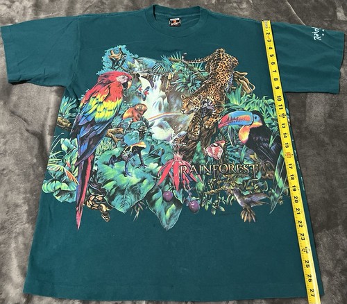 T-shirt Vintage State Of Georgia Années 90 – Noir, Taille XL – All Over Print – USA