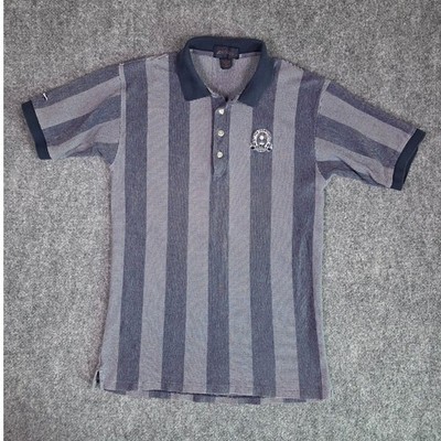 VTG Antigua Polo Shirt Mens M Blue Striped 80th PGA Championship Sahalee 1998
