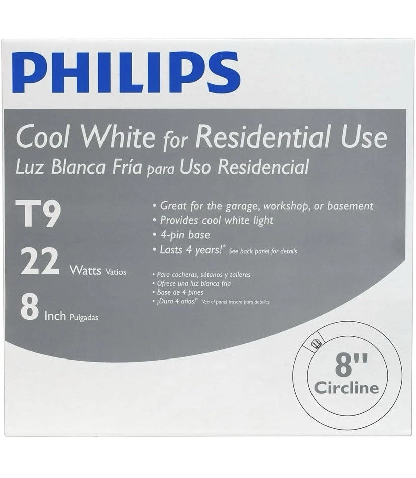 2 Pack Philips Cool White T9 22 Watts 8 Inch Circline 4 Pin Base Light Bulb - Image 2 of 4