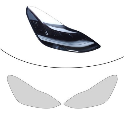 Headlights Smoke Finish Protection Film Headlamp Overlays for Tesla Model 3/Y/S