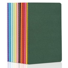 Bulk 12 Colorful A5 Notebooks, Blank Paper Journals, 8.3x5.5 Inch, Multicolor