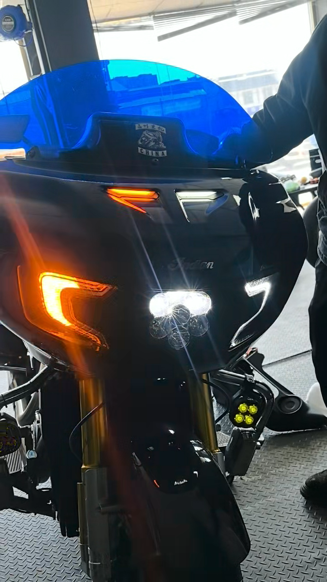 Front Fairing Vent Insert LED Turn Signal Light For Indian