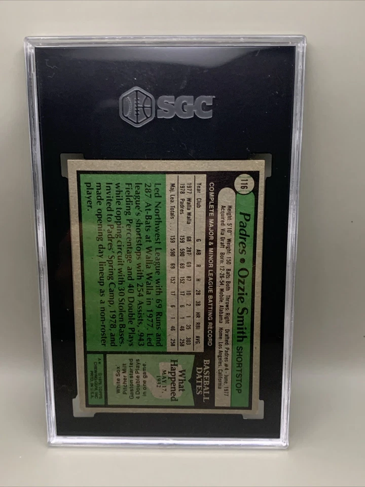 1979 Topps - Ozzie Smith #116 Rookie Padres classificação 5 check-out centralização bom - Imagem 3 de 4