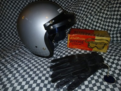 Vintage Simpson racing helmet 7-3/8 5 snap Snell 75 Stadium