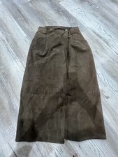 Vakko Vintage Suede leather skirt Made In USA, Lined Sz 4
