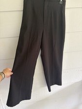 Zara Women s Black Wide Leg High Waisted Tailored Trousers Pants Size M Office