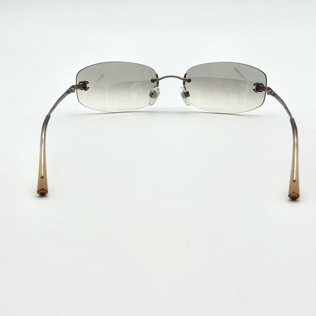 CHANEL 4002 c.194/6I Rimless Sunglasses Coco Mark Gray Gradient