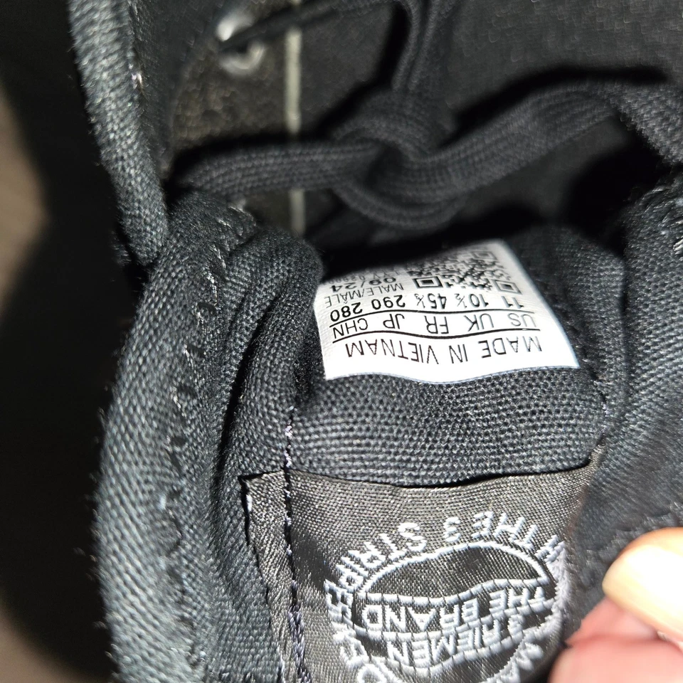 Adidas Nizza Mens Canvas Low Top Sneakers Black White Size 11 - Image 3 of 4